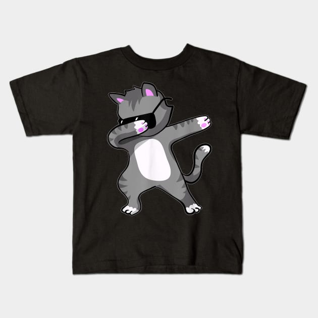 Dabbing Cat    Funny Cat Dab Dance  Gift Kids T-Shirt by Activate